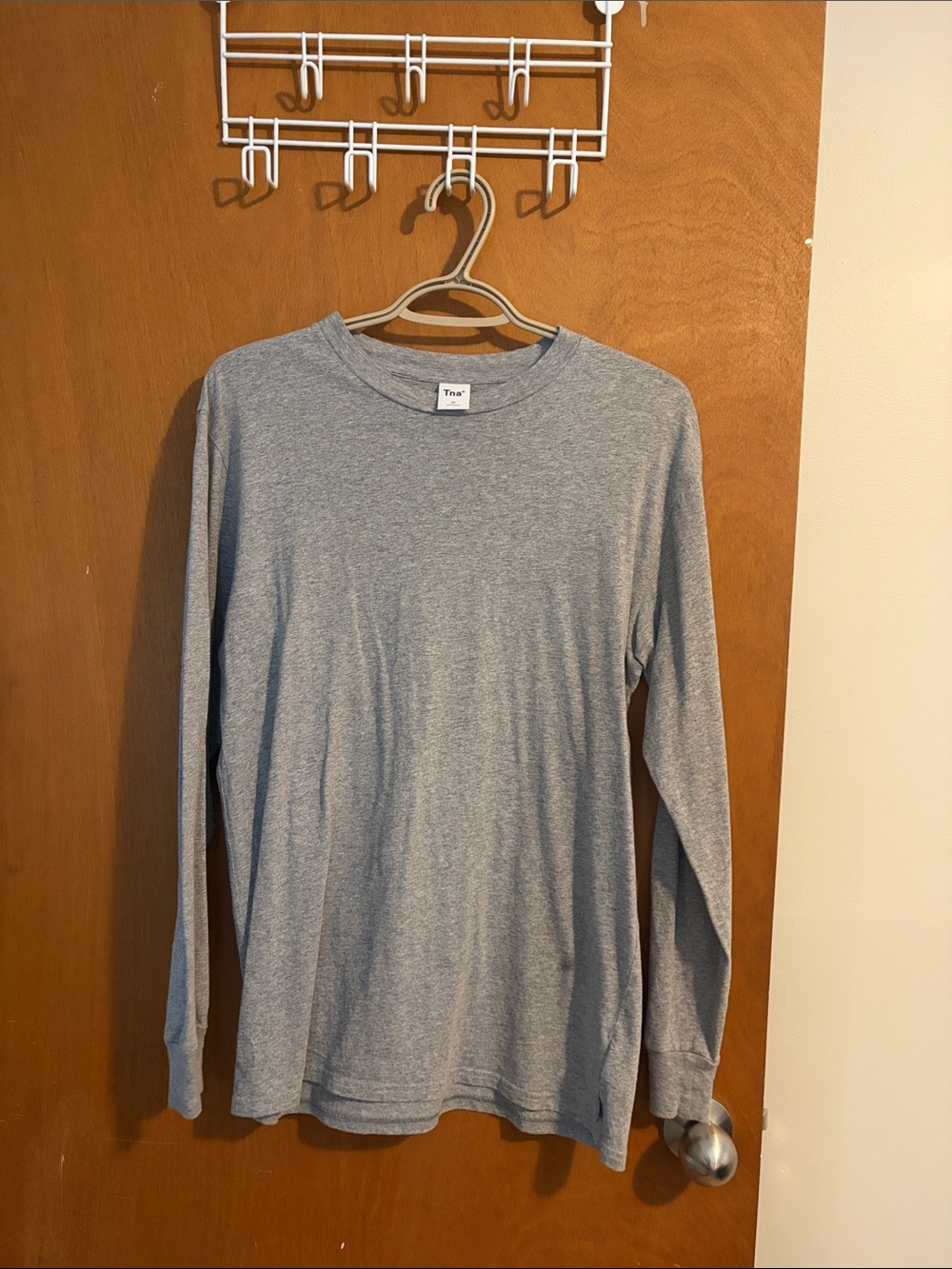 Aritzia Light Heather Gray Long Sleeve Crew Tee